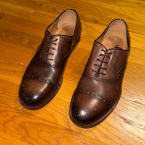 Gucci - Cap Toe Dress Shoes - Men’s Size 7 (US) - Brown - Picture 2 of 14